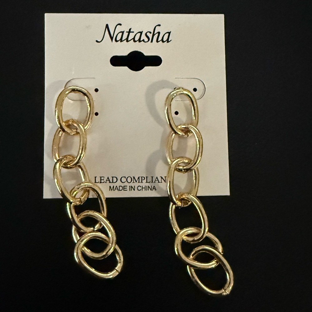 Natasha Couture Gold Loop Earrings